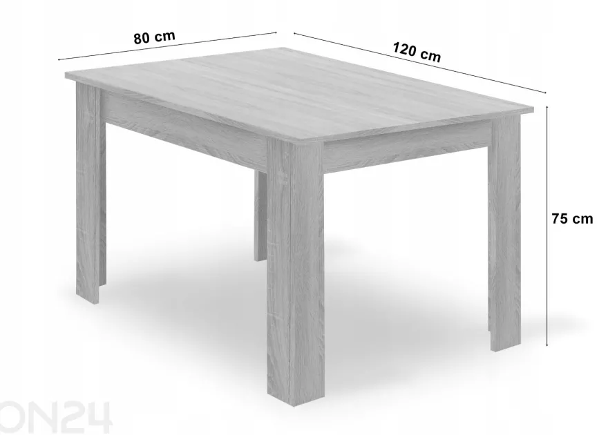 Ruokapöytä 80x120 cm