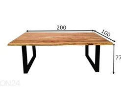 Ruokapöytä 100x200 cm, luonnonvärinen