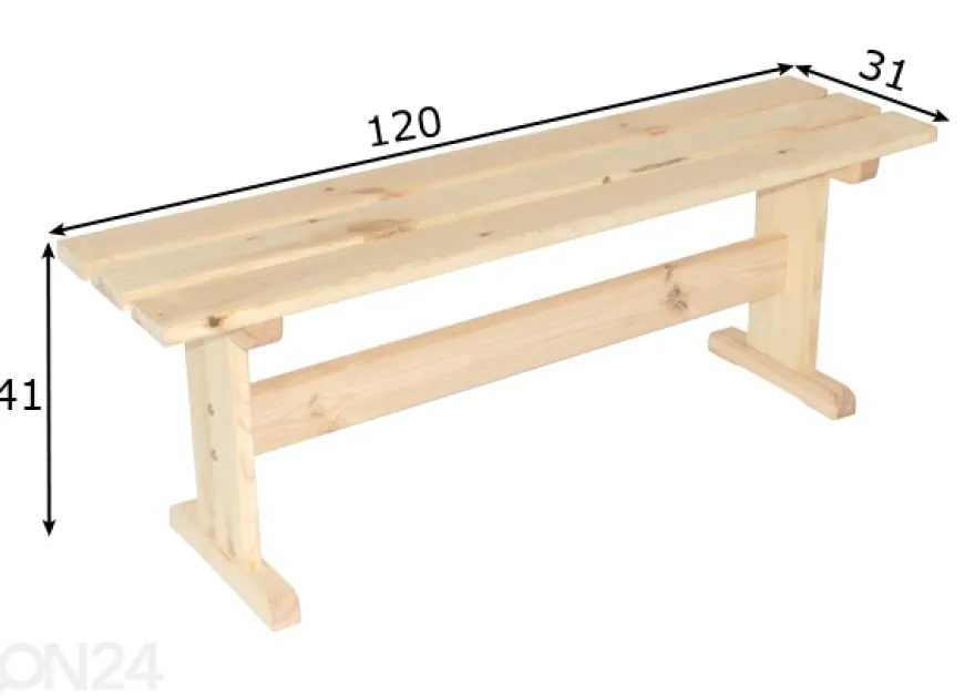 Saunapenkki 120 cm