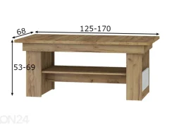 Säädettävä sohvapöytä Cobhy 125/170x68 cm