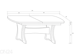 Säädettävä sohvapöytä 130/176x70 cm
