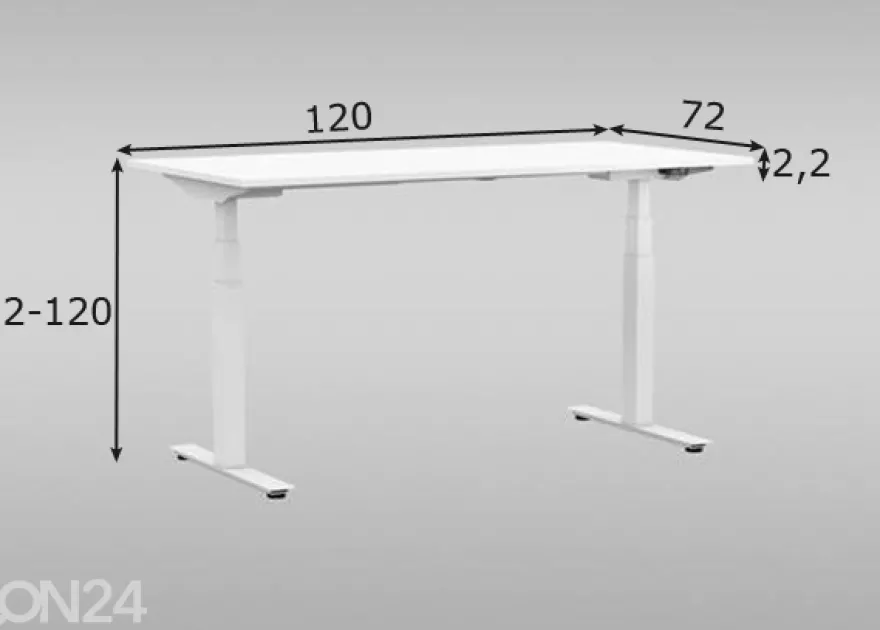Säädettävä työpöytä 120 cm