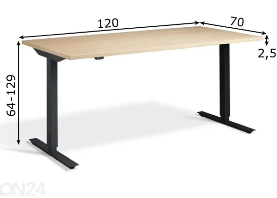 Säädettävä työpöytä 120 cm