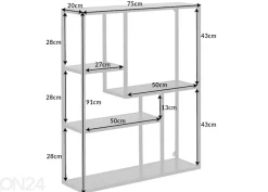 Seinähyllykkö Slim Line 75 cm