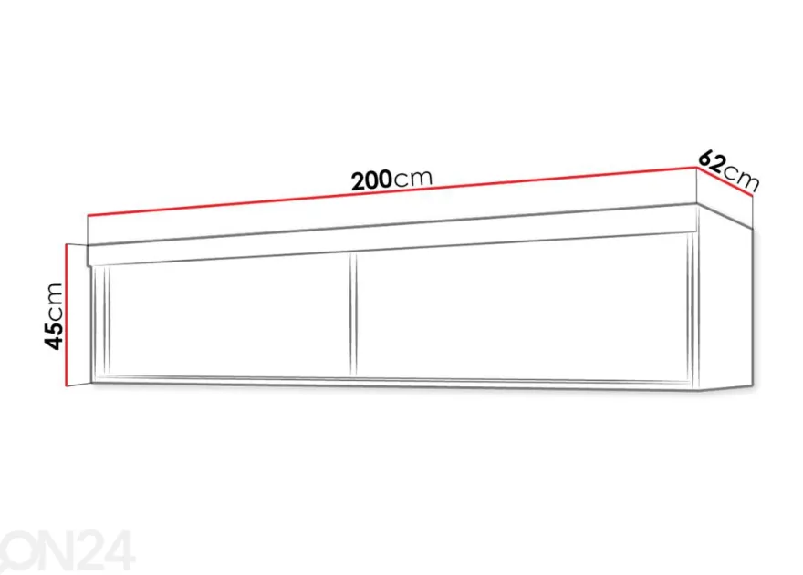 Seinäkaappi 200 cm