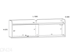 Seinäkaappi Glandore 120 cm