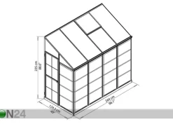 Seinäkasvihuone Palram Hybrid 2,44x1,24 m, 3,04 m²