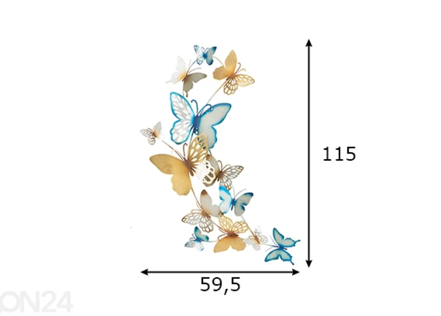 Seinäkoriste Butterflies 59,5x111,5 cm