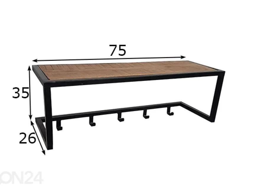 Seinänaulakko Abby 75 cm