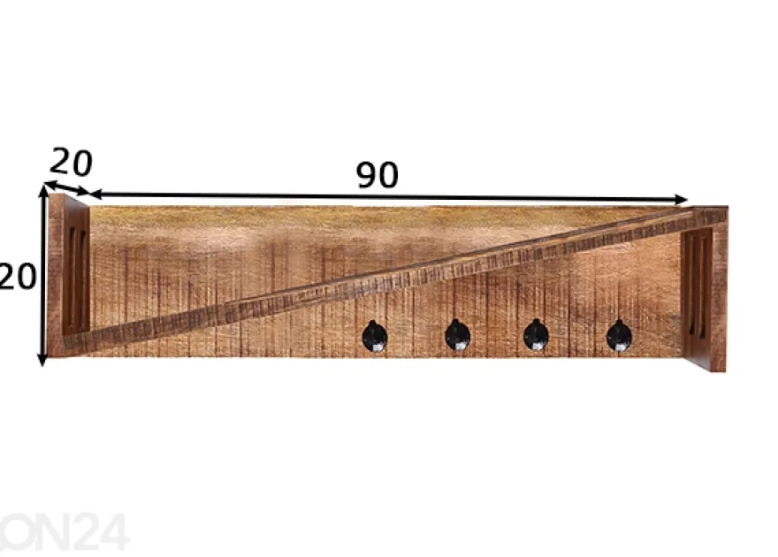Seinänaulakko 90 cm, mango