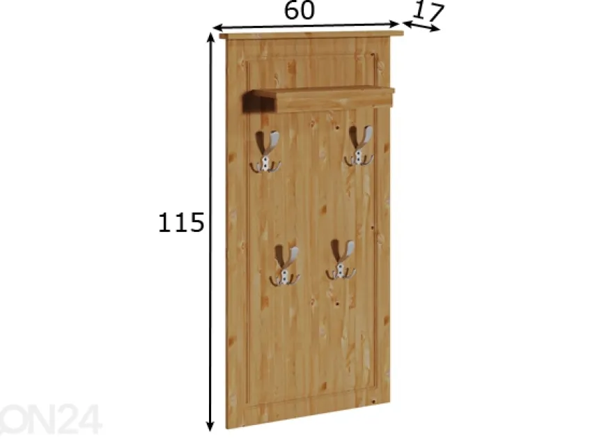 Seinänaulakko Lucas 60 cm