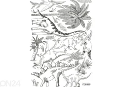 Seinätarra Dinosaurus, musta/valkoinen