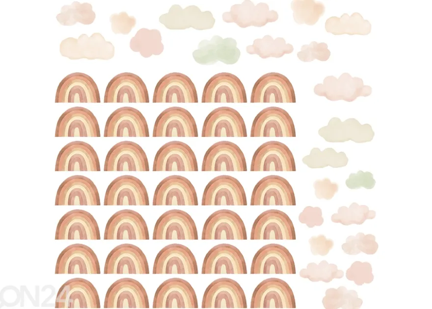 Seinätarrat Pieni sateenkaari, beige