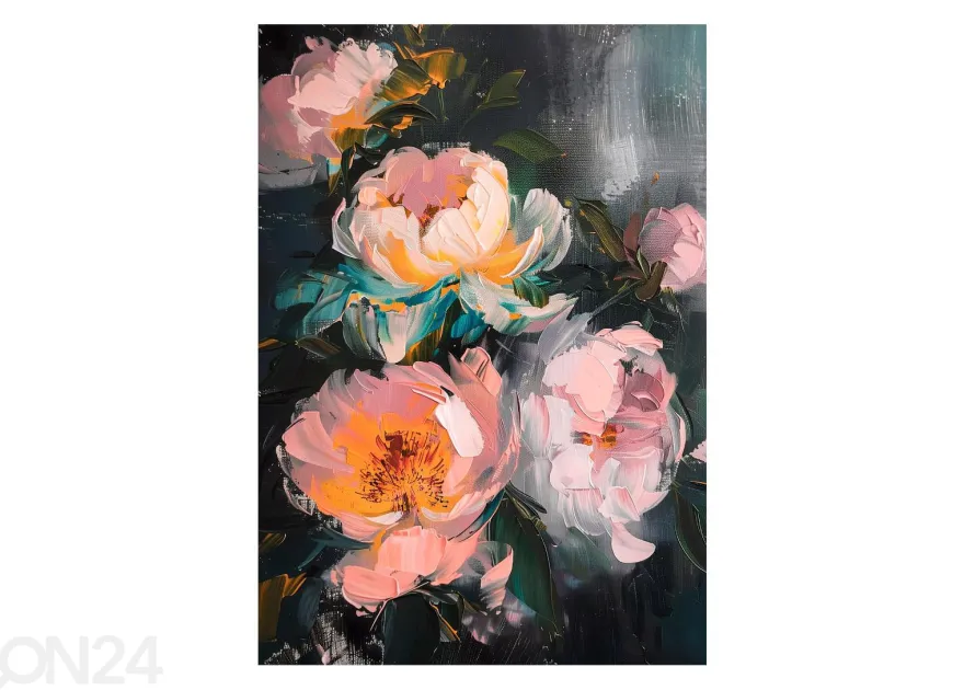 Seinätaulu Orange Flowers 60x80 cm