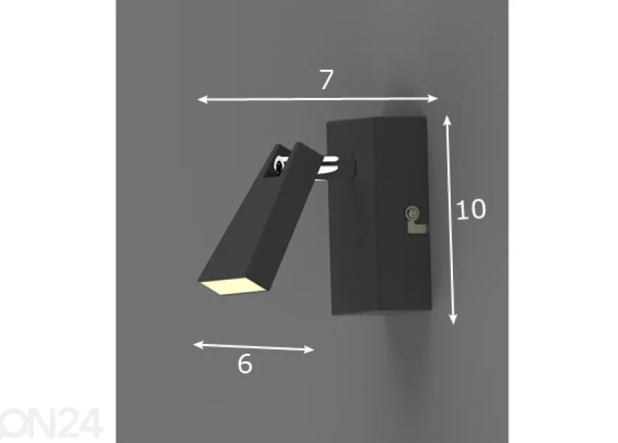 Seinävalaisin Spazio Black LED