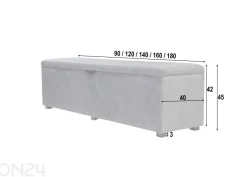 Sime Beds säilytystilallinen rahipenkki MONO Ruut 90 cm
