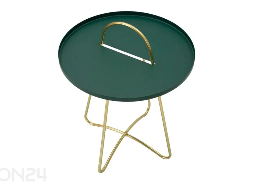 Sivupöytä Grent Ø 45 cm, vihreä/kullanvärinen