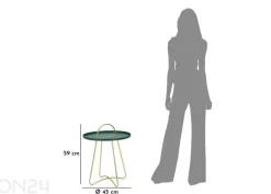 Sivupöytä Grent Ø 45 cm, vihreä/kullanvärinen