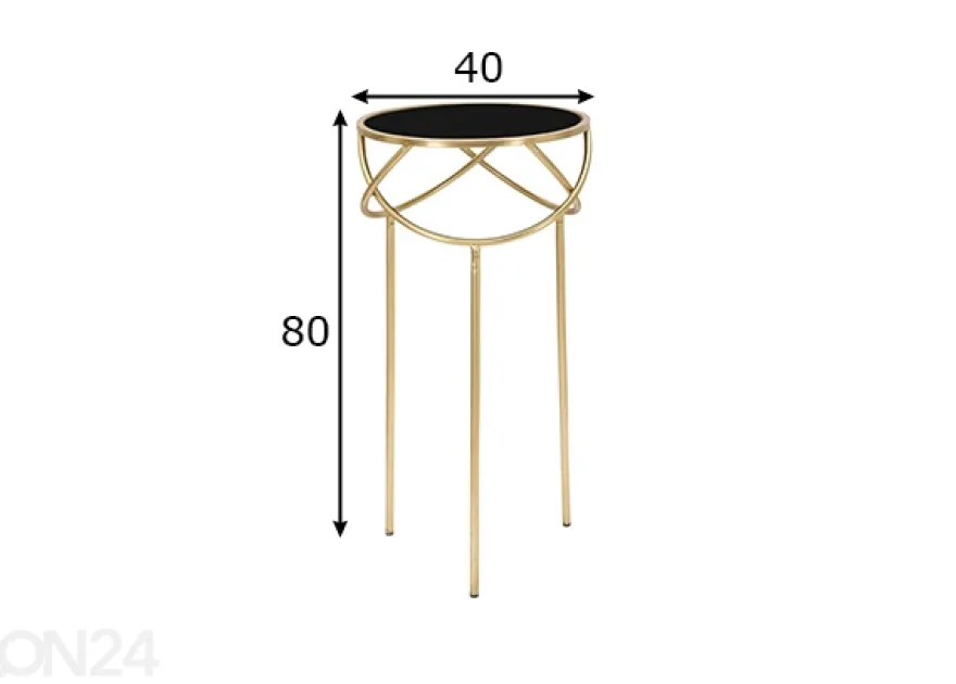 Sivupöytä Ring Ø40 cm, kulta