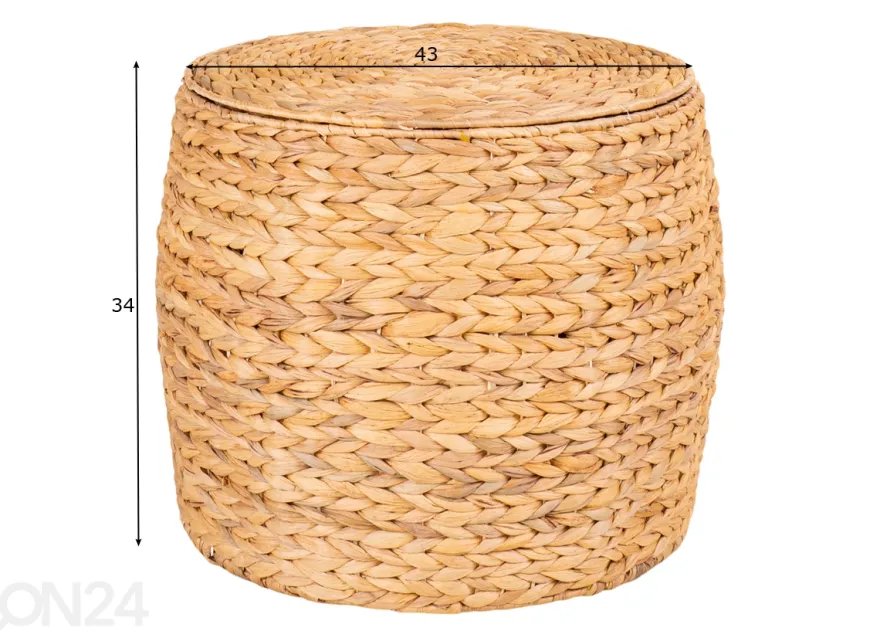 Sivupöytä säilytystilalla Delia Ø43 cm