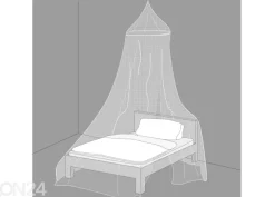 Sängyn hyönteisverkko 12,5x2,5 m, valkoinen