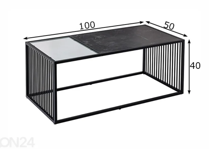 Sohvapöytä Architecture 100x50 cm