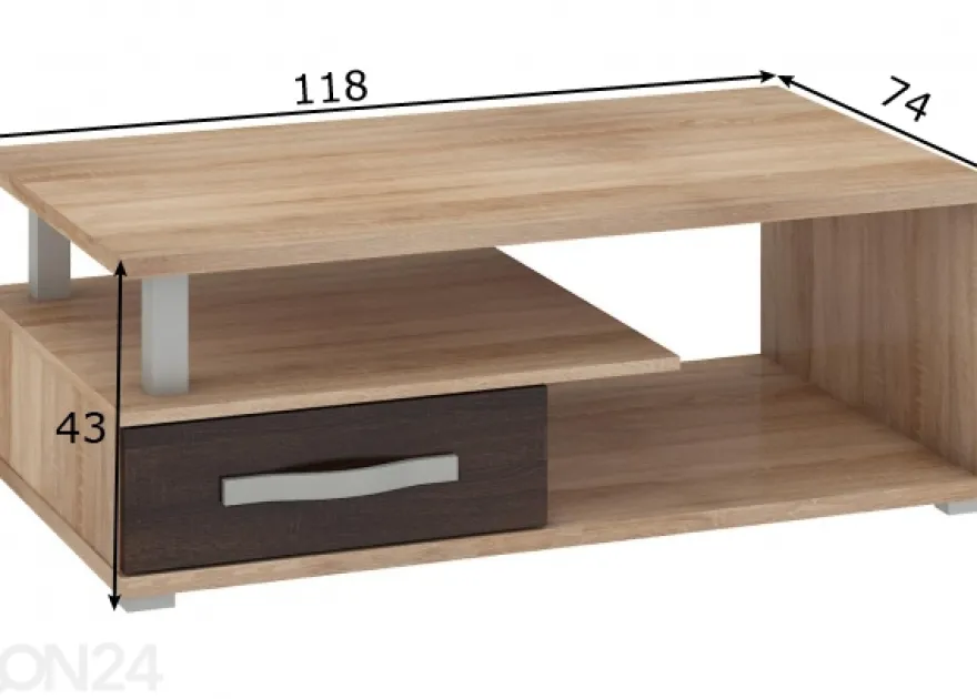 Sohvapöytä Cloghroe 118x74 cm