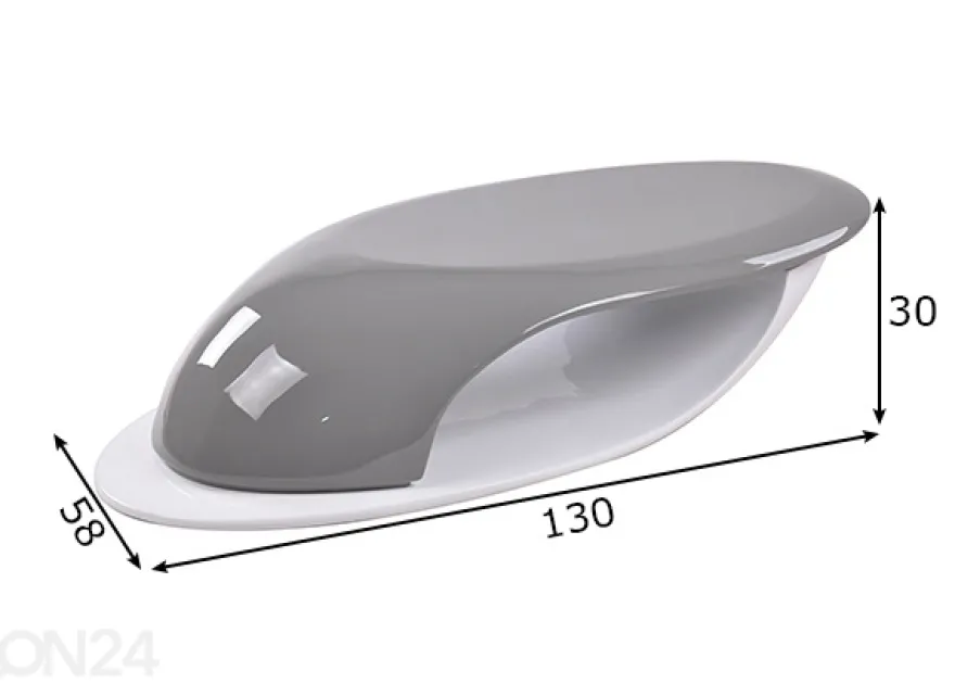 Sohvapöytä 130 cm, harmaa/valkoinen