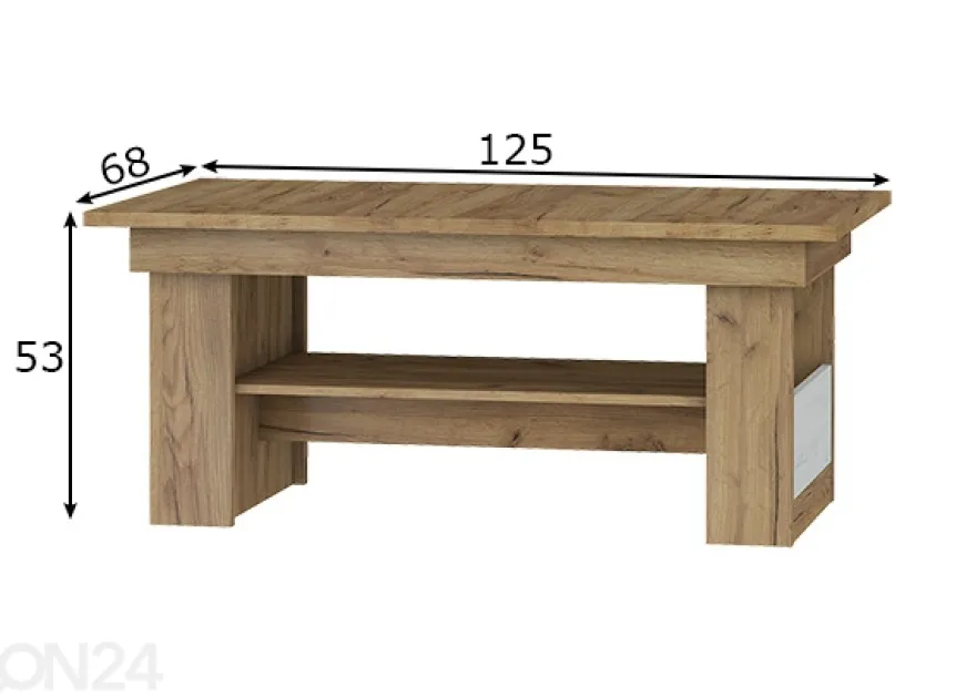 Sohvapöytä Cobhy 125x68 cm