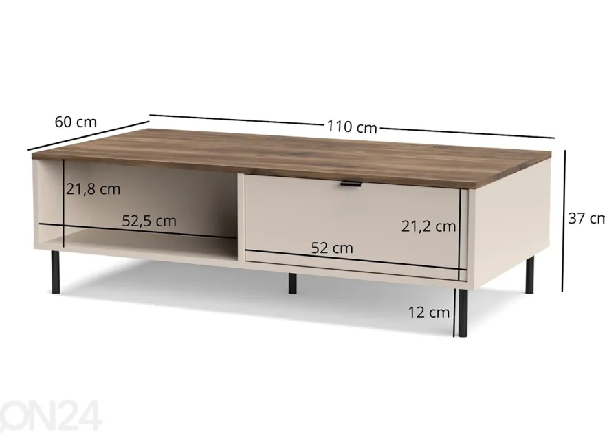 Sohvapöytä Evo 60x110 cm