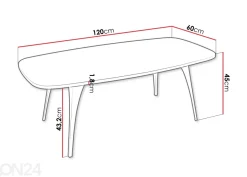 Sohvapöytä Fabina 120x60 cm