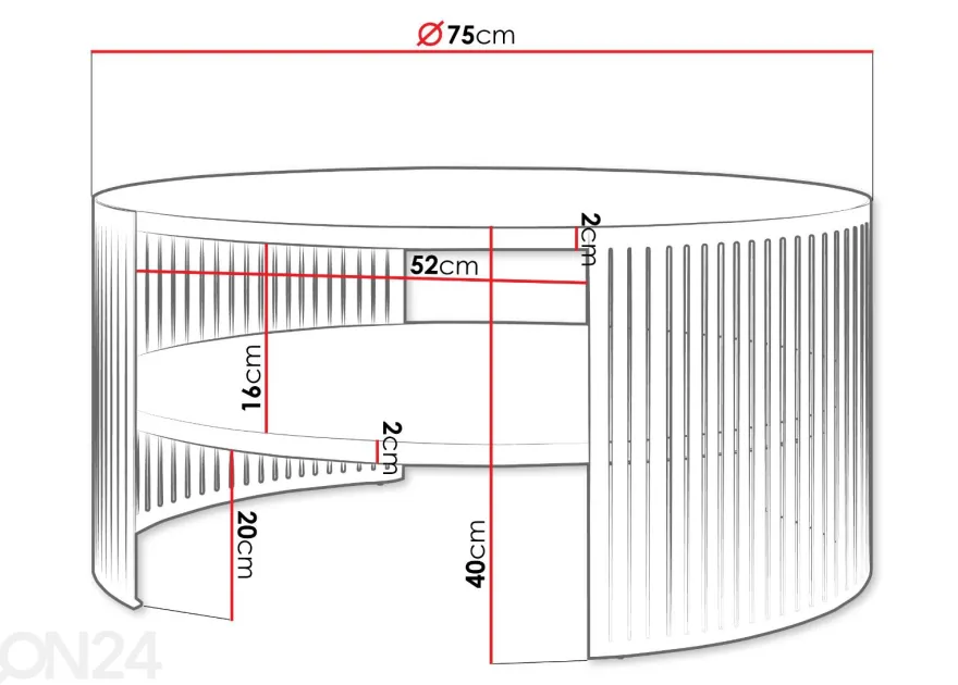 Sohvapöytä Firoli Ø 75 cm