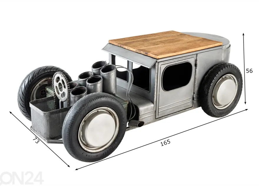 Sohvapöytä Hot Rod 165x73 cm