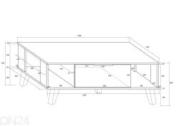 Sohvapöytä Kilty 120x69 cm