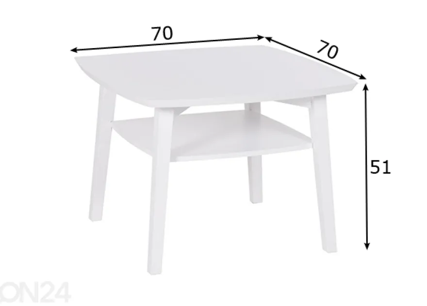 Sohvapöytä LOUHI 70x70 cm