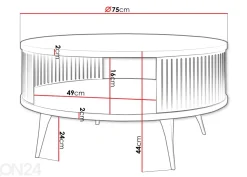 Sohvapöytä Ronni Ø 75 cm