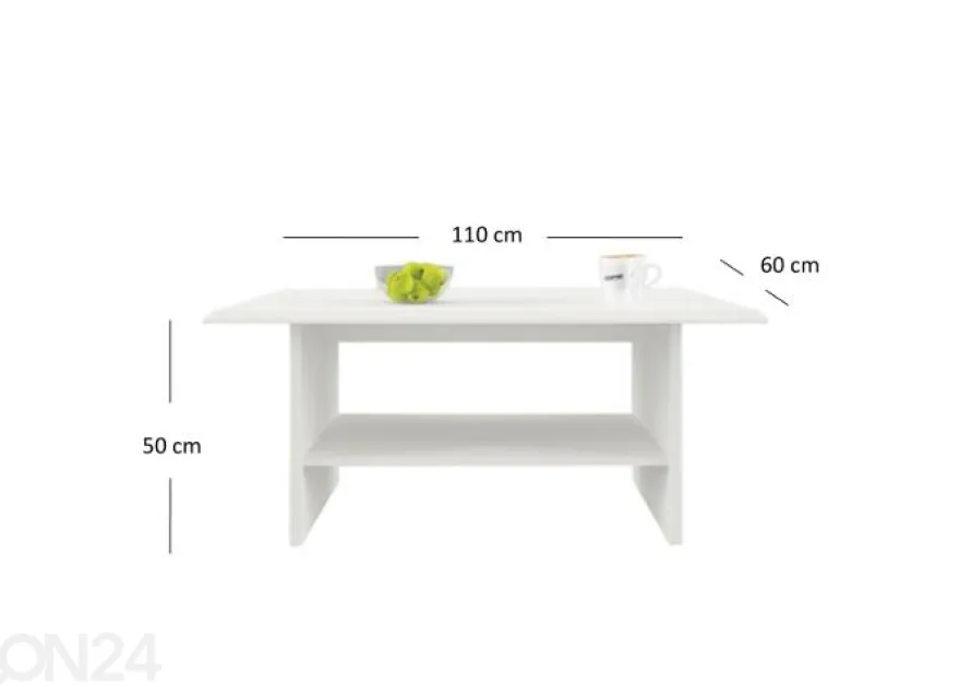 Sohvapöytä Tiffany 60x110 cm