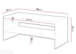 Sohvapöytä Vamos Grey 120 x 57 cm
