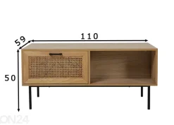 Sohvapöytä 59x110 cm, luonnonväri/ musta