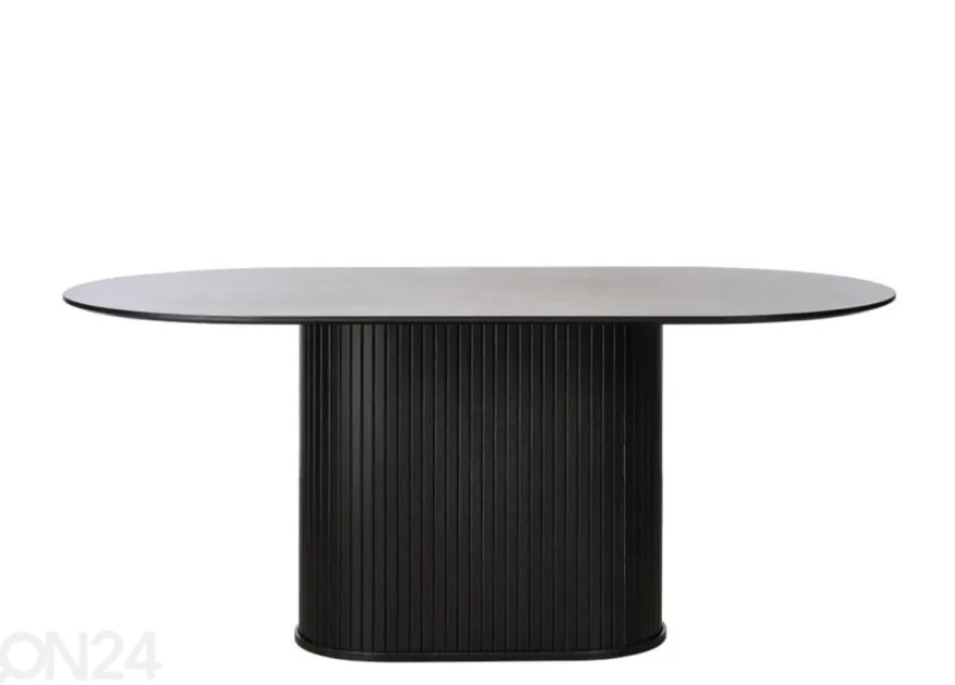Soikea ruokapöytä (musta)