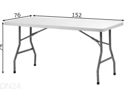 Taitettava puutarhapöytä 76x152 cm