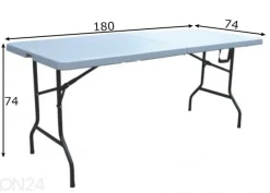 Taitettava puutarhapöytä 74x180 cm