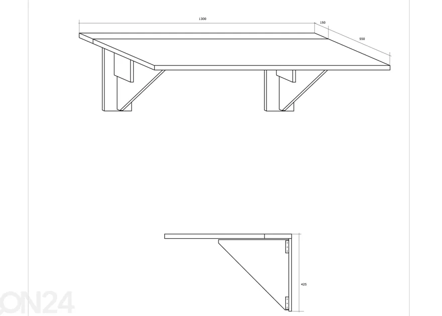 Taittopöytä Conna 70x130 cm