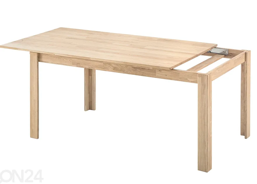 Tammi jatkettava ruokapöytä Liina 140-200x90 cm, valkoinen öljy
