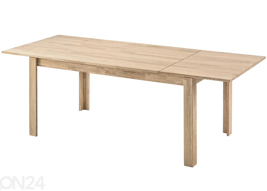 Tammi jatkettava ruokapöytä Liina 140-200x90 cm, valkoinen öljy