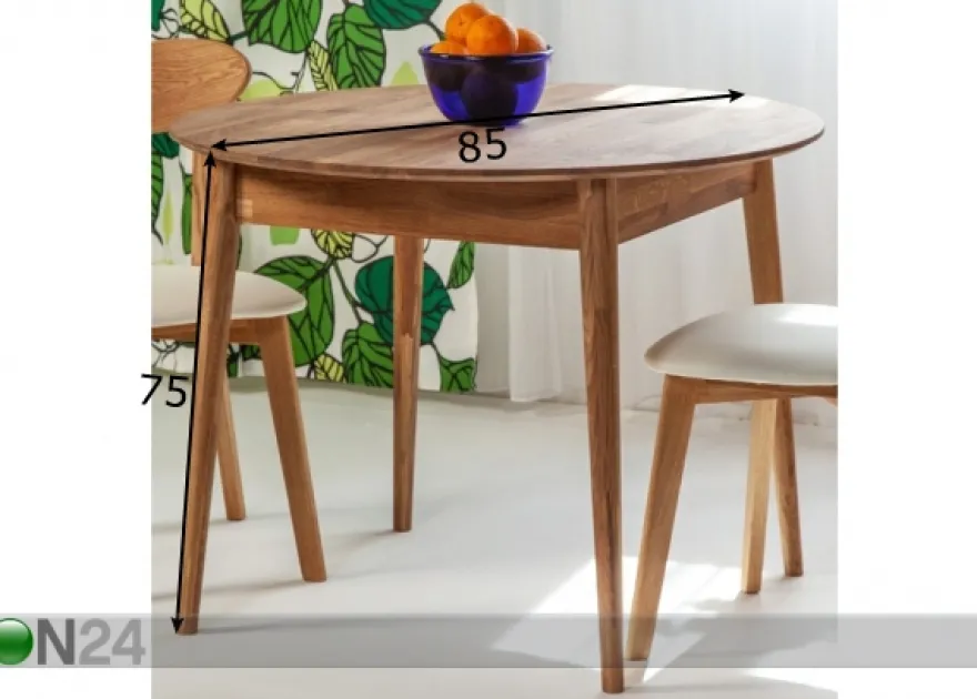 Tamminen ruokapöytä Scan Ø85 cm