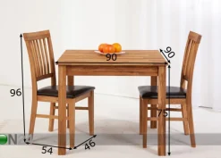 Tammi ruokailuryhmä Lem 5 90x90 cm