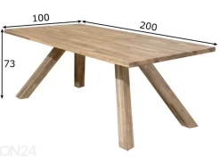 Tammi ruokapöytä Dexter 3 200x100 cm, valkoinen öljy