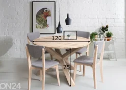 Tammi ruokapöytä Kreutz Ø 120 cm, valkoinen öljy