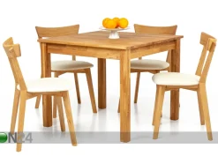 Tammi ruokapöytä Lem 90x90 cm + 2 tuolia Viola beige